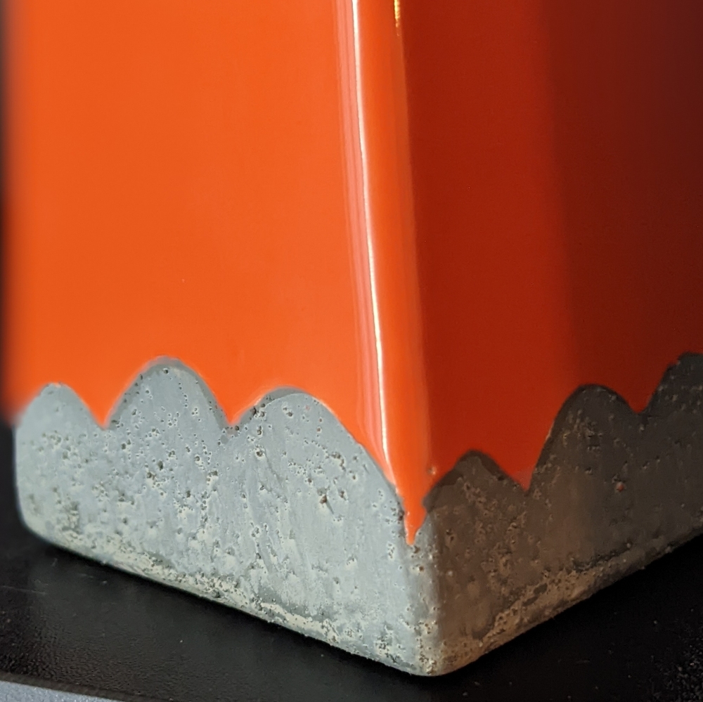 Orange & Gray Flower Vase 6 x 2 1/4 in. - Picture 2 of 2